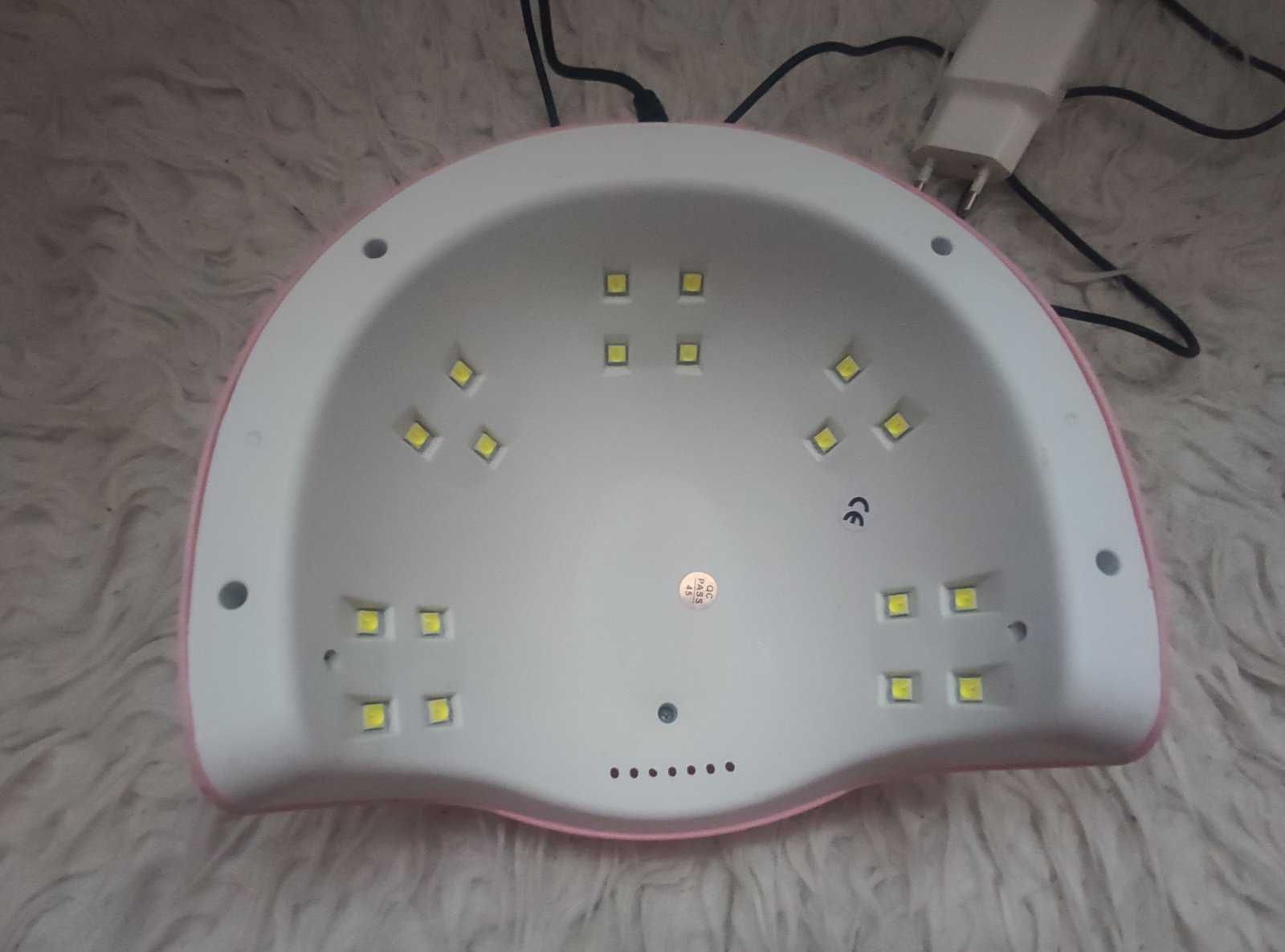 Różowa lampa do paznokci uv/ led, 18 świateł, zasilana przez USB