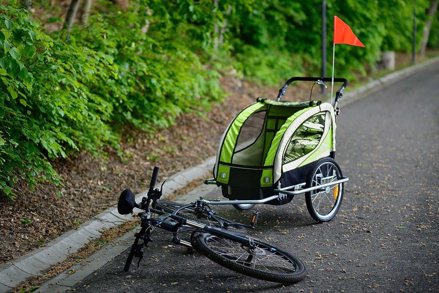 Przyczepka Rowerowa dla Dzieci 2-osobowa do Roweru + LAMPKI GRATIS