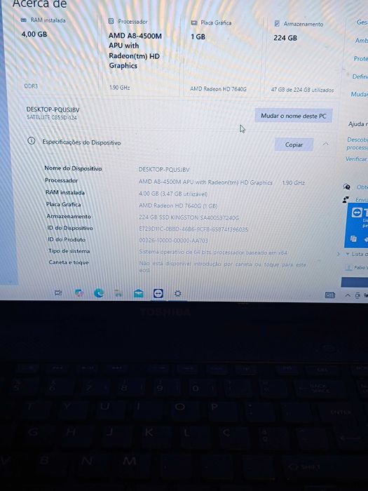 Portátil Toshiba 15,6