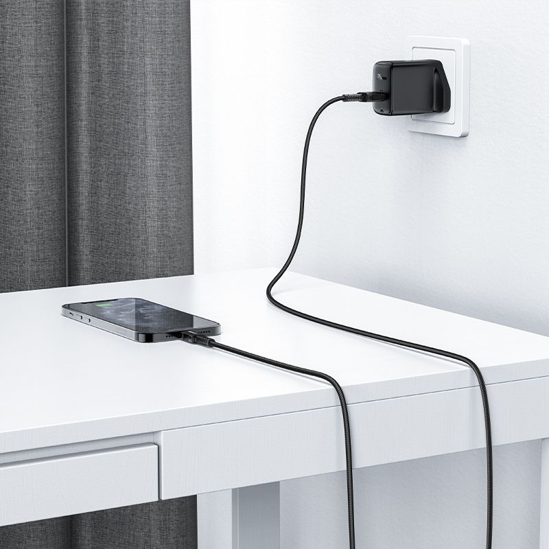 kabel przewód mfi do iphone usb - lightning 2.4a 1.8m czarny