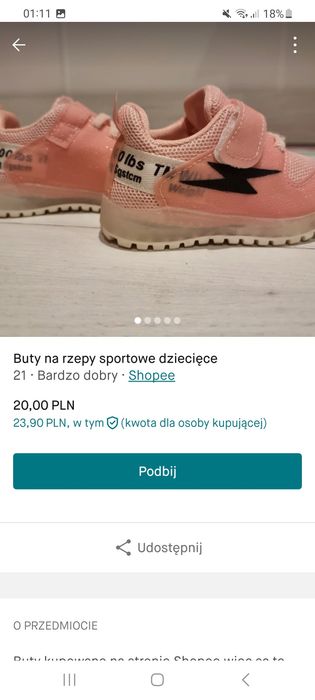 Buty na rzepy sportowe dziecięce