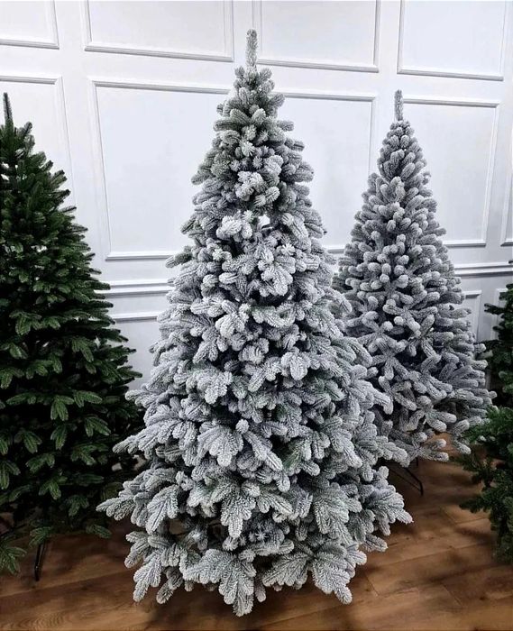 Ковалівська засніжена штучна лита ялинка преміум класу ёлка заснеженна