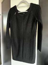 sweter mohito xs czarny z kolorowymi nitkami błyszczącymi