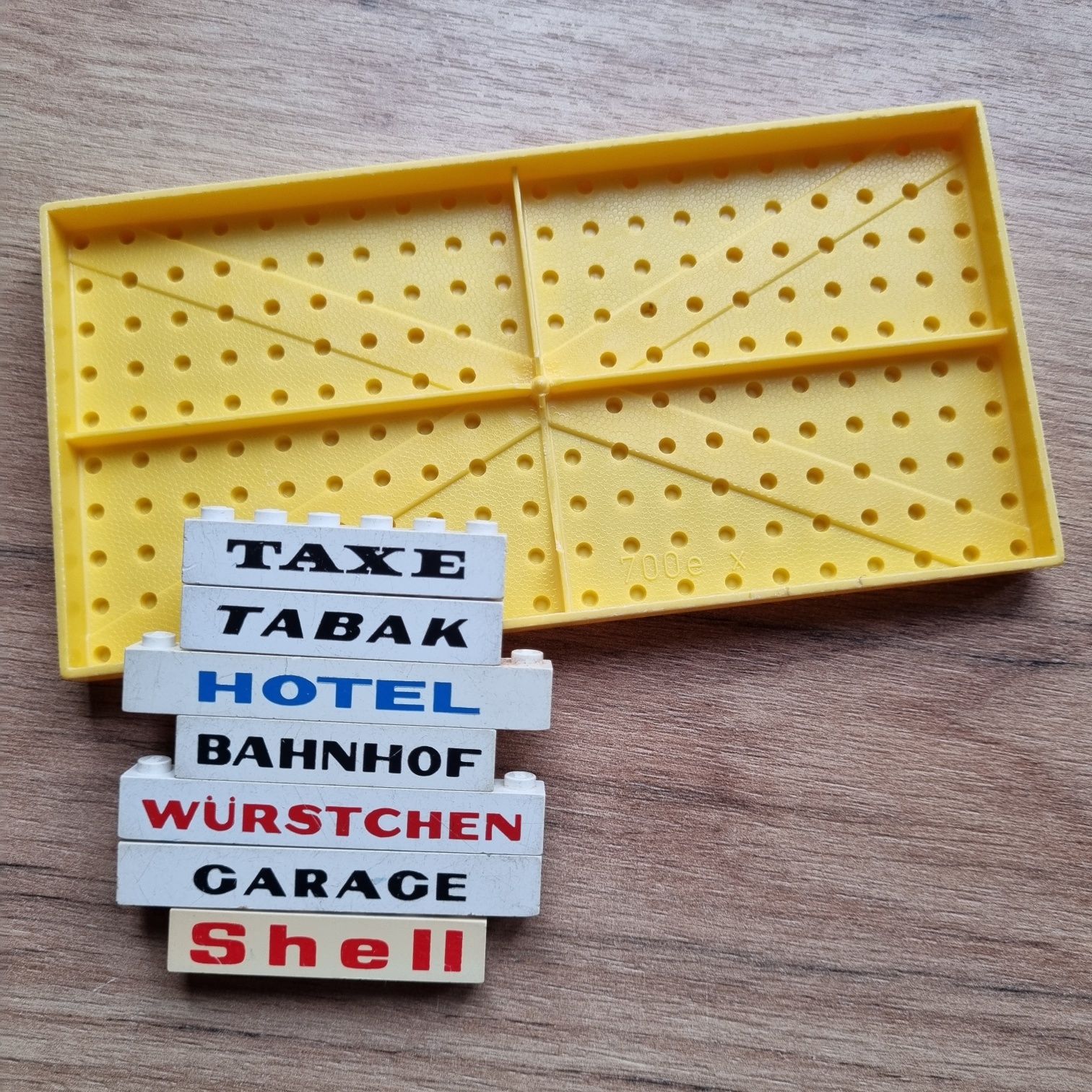 Klocki Lego System vintage stare lata 50 i 60 belki napisy shell taxi