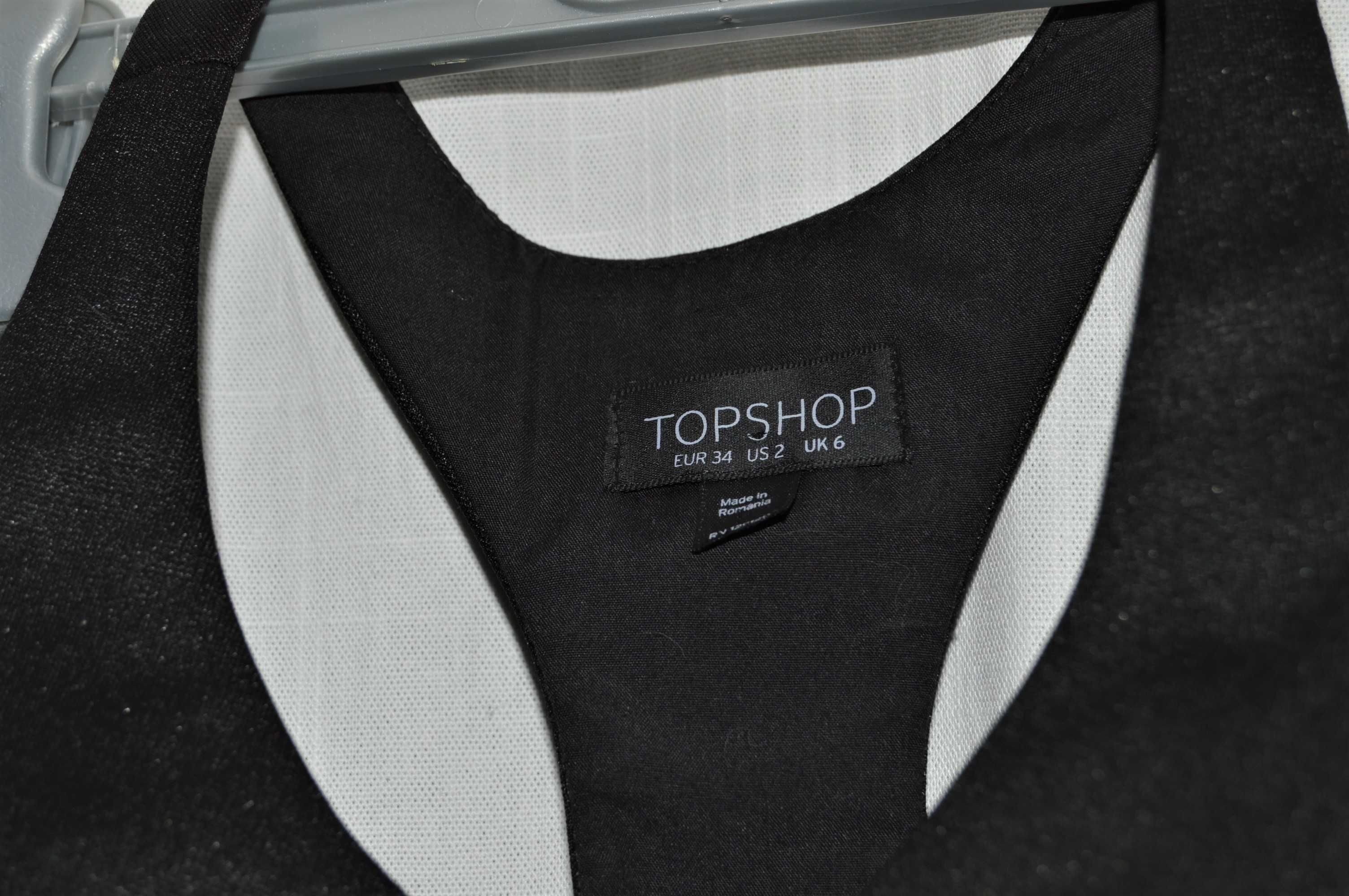 gotycka sukienka harness marszczona czarna wycięta Topshop xs
