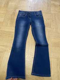 piękne spodnie materiałowe imitujące jeans (wygodne!) XS