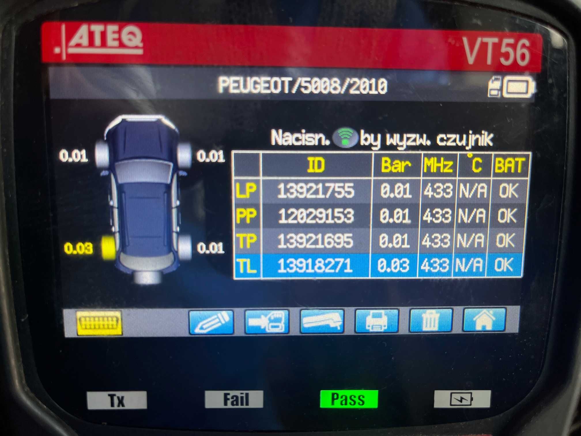 4x alufelgi PEUGEOT 5008 18"x7" rozstaw 4x108 ET 29 + czujniki TPMS