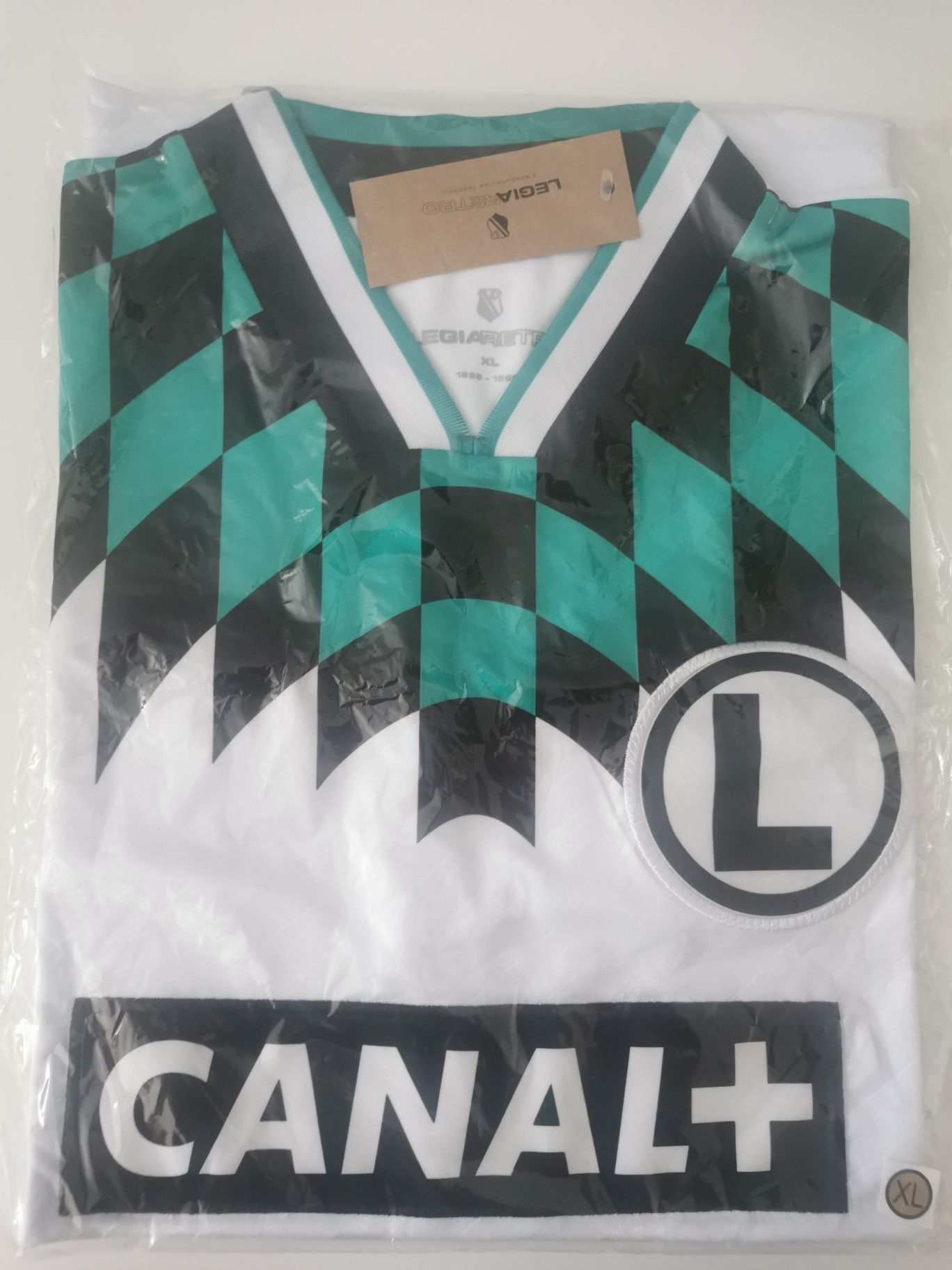 Koszulka Legia Retro Canal Plus Biała rozm XL