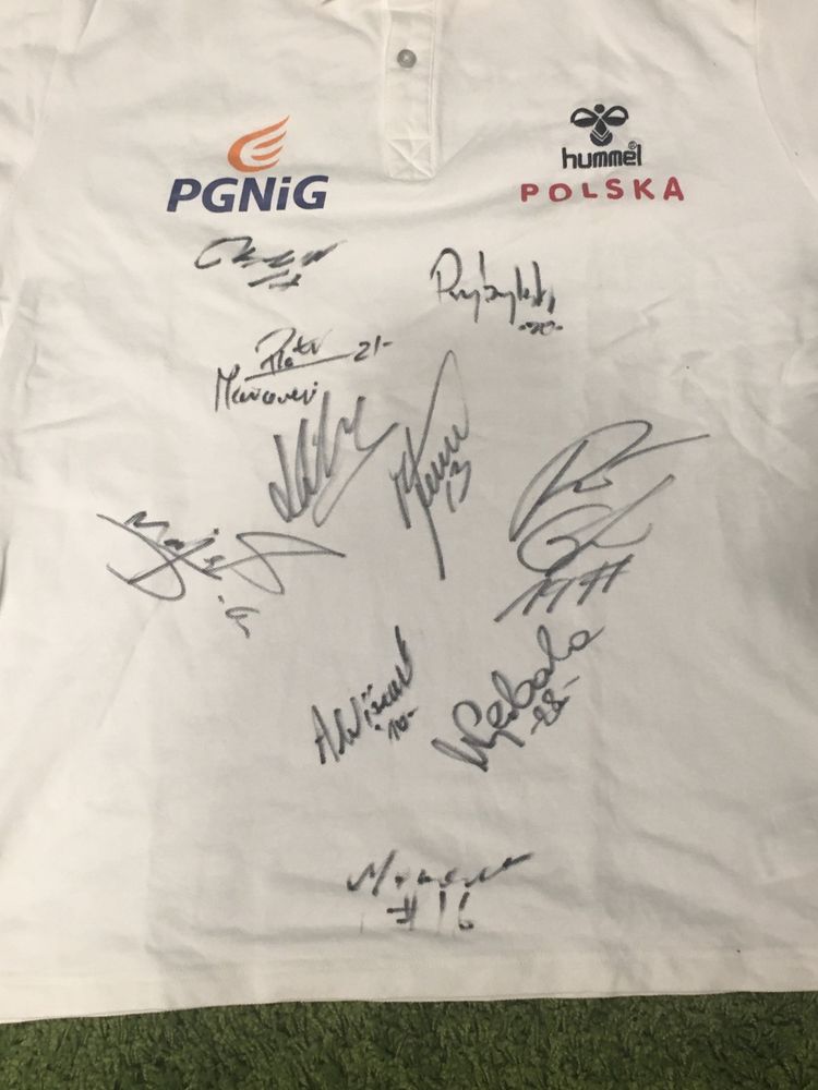 Koszulka Hummel Polo Reprezentacji Polski w pilce recznej autografy