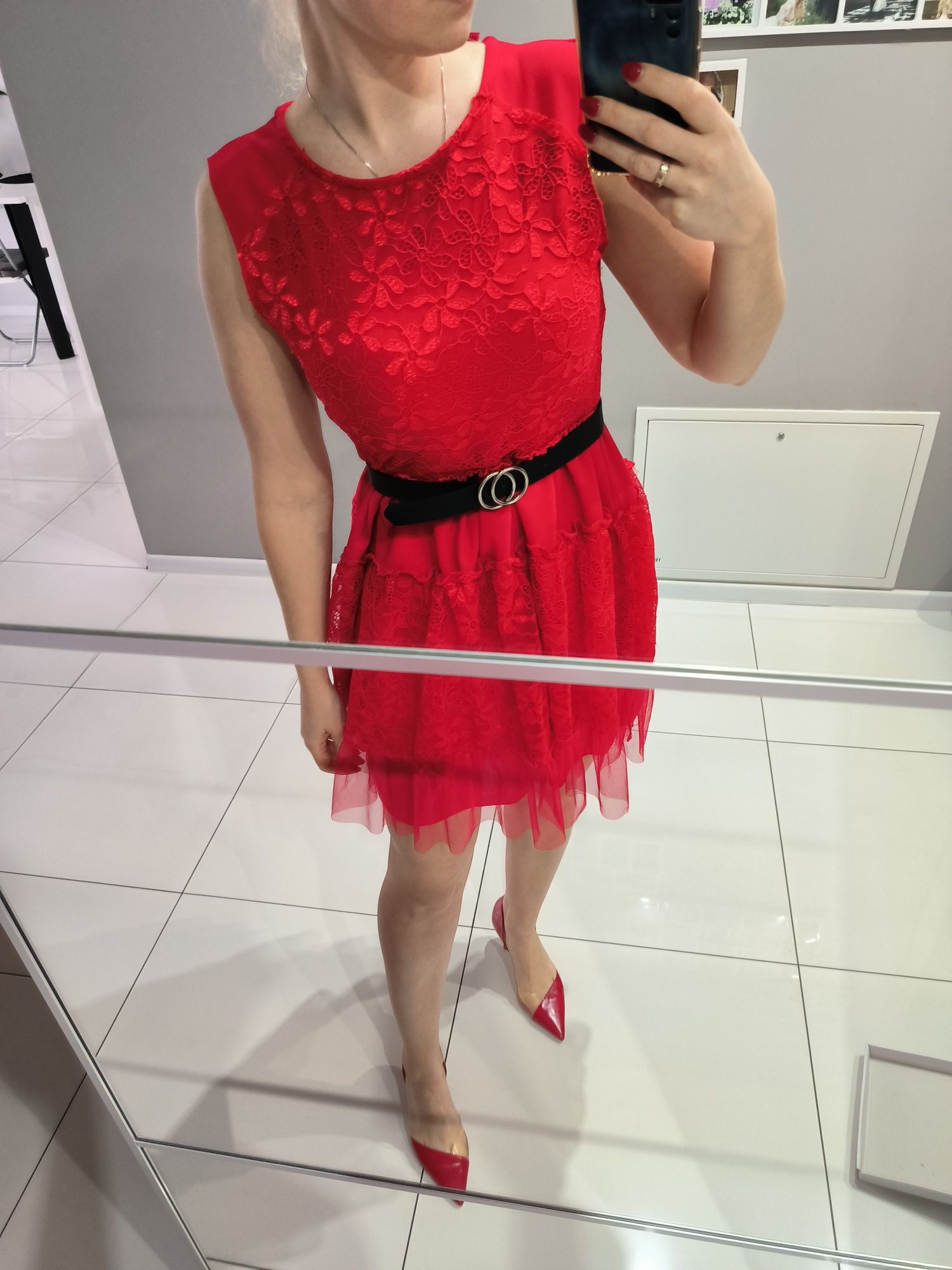 Czerwona sukienka xs-m