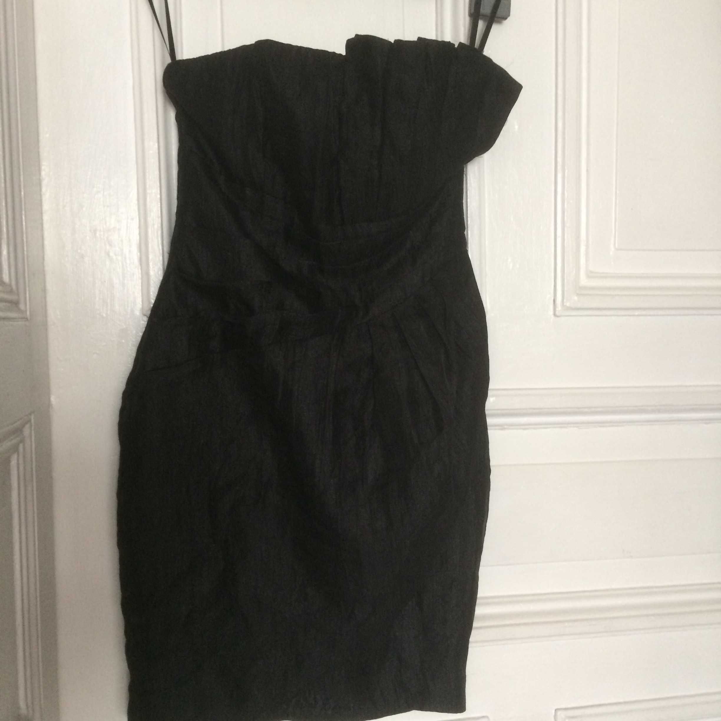 Czarna sukienka H&M bez ramiączek