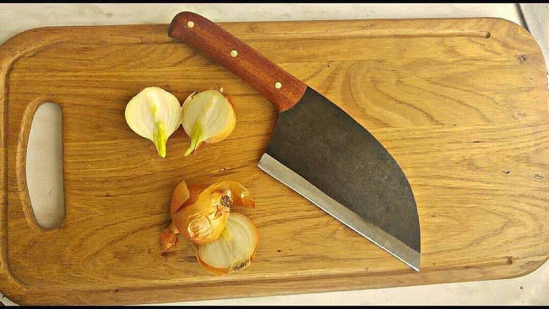 Duży Tasak Nóż Kuchenny Ręcznie Robiony Custom Mahoń