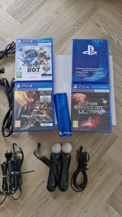 Gogle VR Sony PS4 zestaw + 3 gry stan BDB