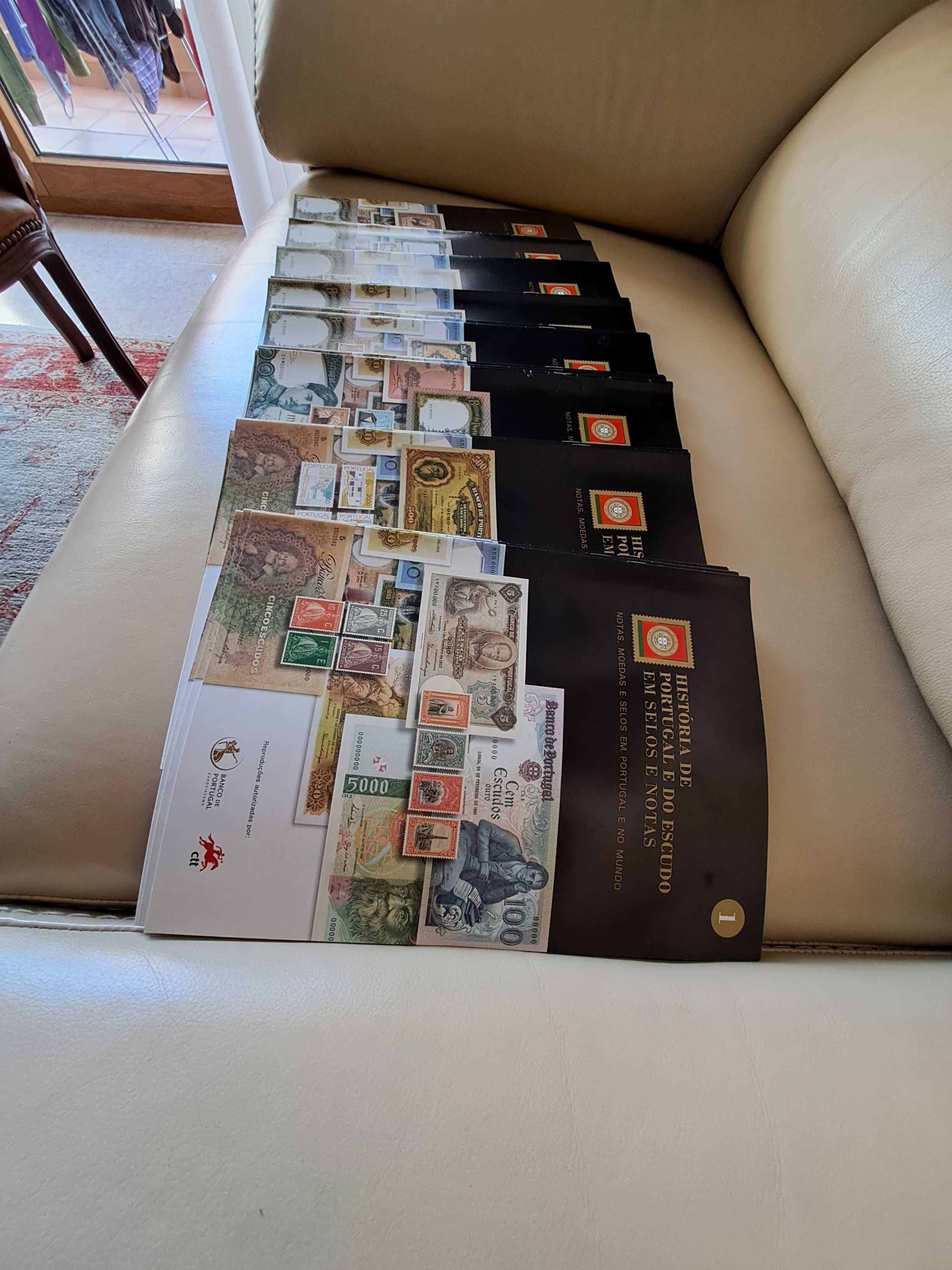 Coleção história de portugal e do escudo em selos e notas