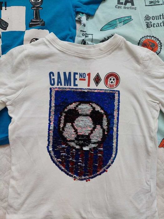 Spodnie dresowe i koszulki chłopięce rozm, 122/128, 7 sztuk