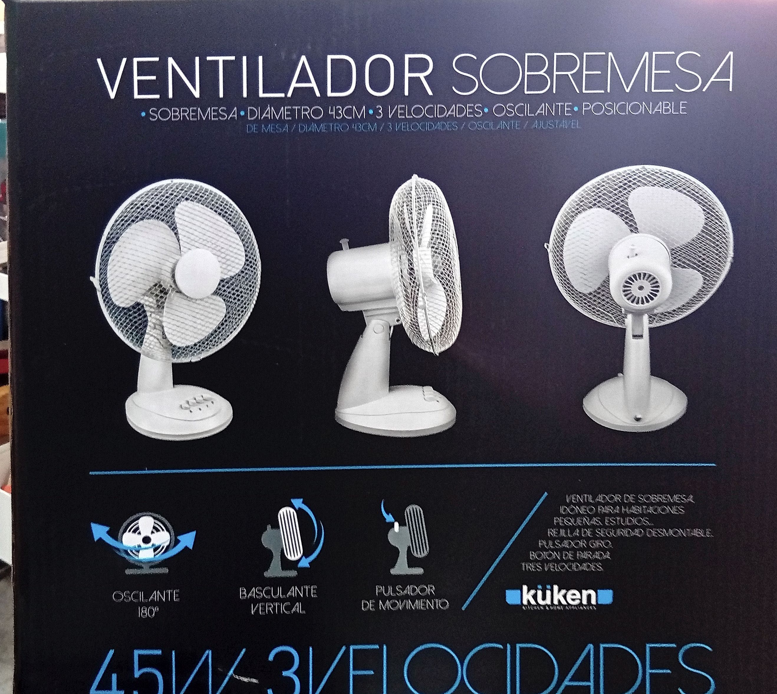 URGENTE Ventilador de mesa KÜKEN 45W NOVO