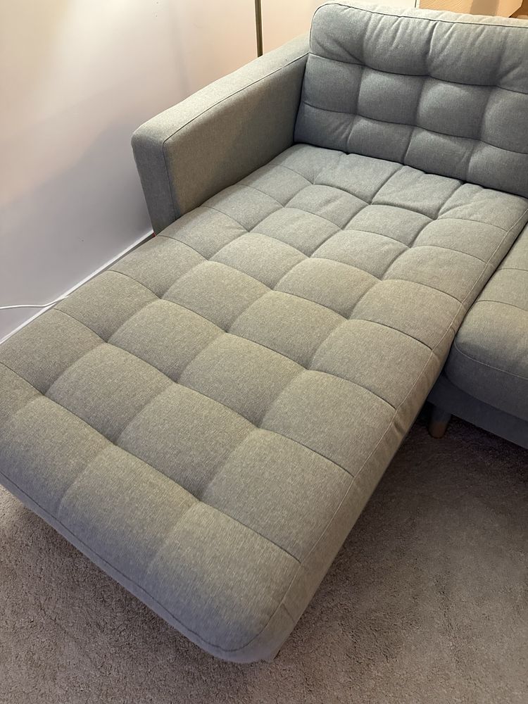 Sofá IKEA LANDSKRONA - 3 Lugares com ChaiseLongue (Verde Claro)