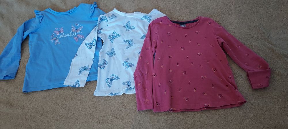Bluzeczki, bluzki, Koszulki 104, 3 sztuki