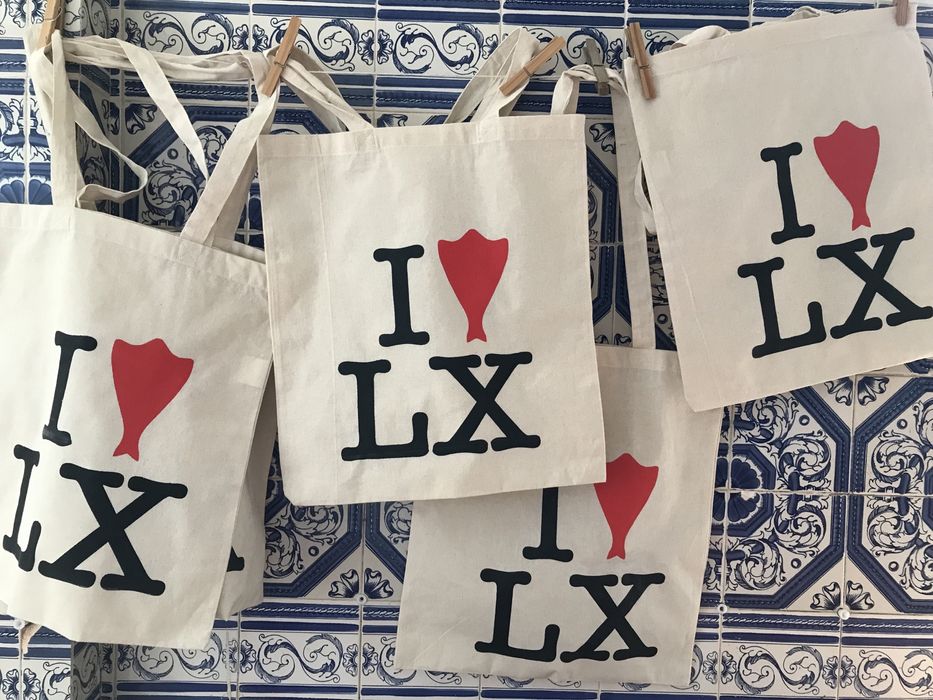 Tote bag I Cod Lx bacalhau saco original serigrafia Lisboa arte
