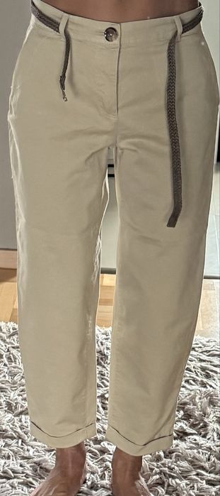 Damskie beżowe spodnie chinos nowe