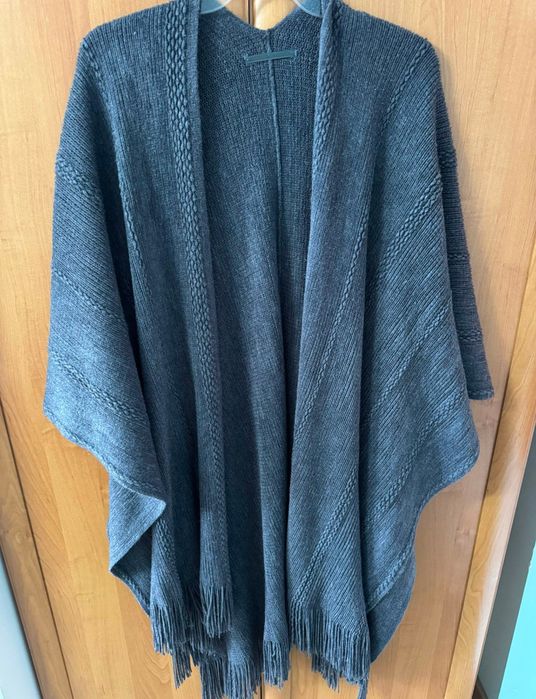 Narzutka / palto sweterkowe szare