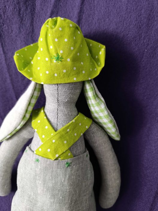 Зайчик Тільда ручної роботи, 38см, еко-матеріали