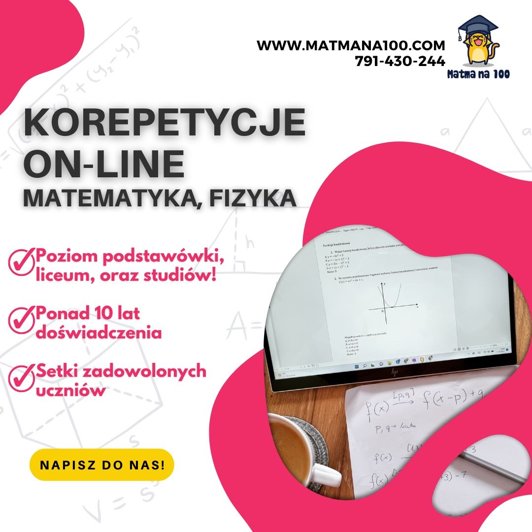 Korepetycje online matematyka całki pochodne studia liceum matura