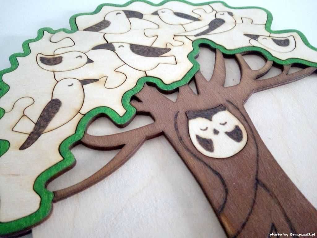 puzzle warstwowe drzewo ptaki sowa REMAZEN