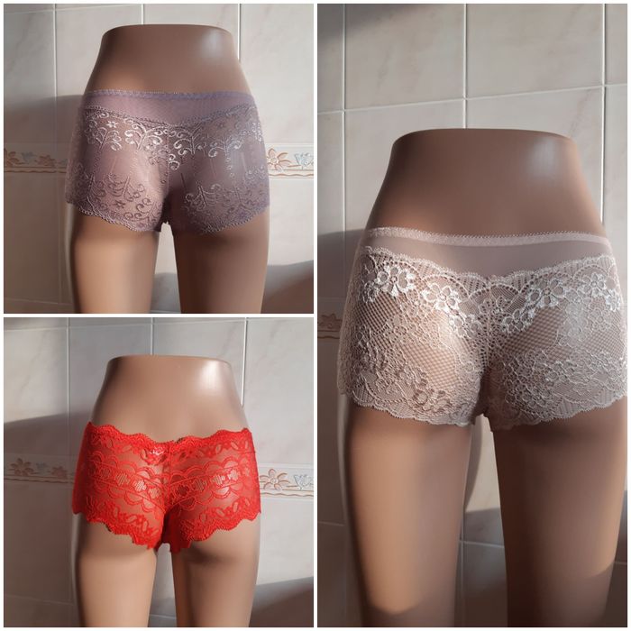 Трусы шорты гипюровые трусики жіночі