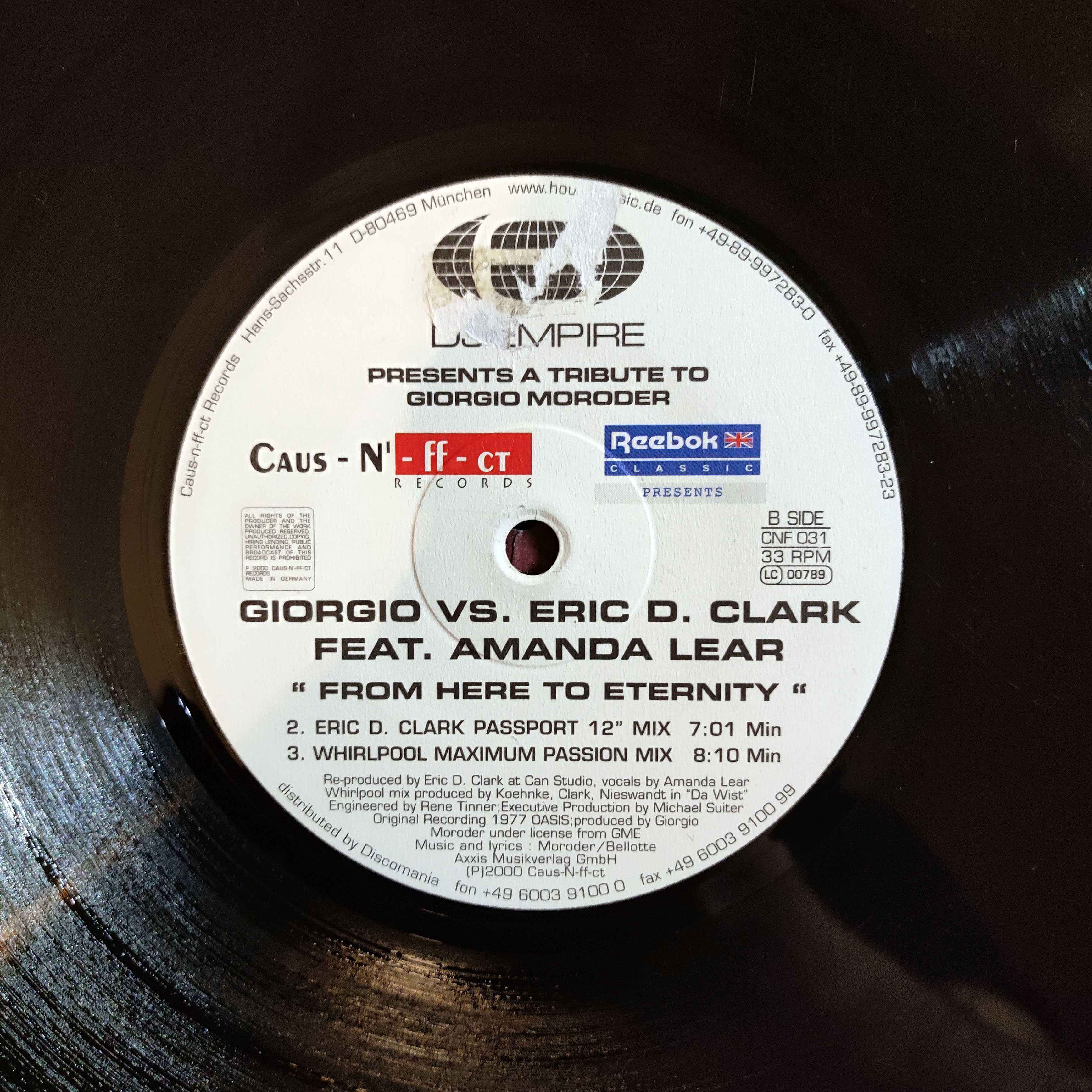 GIORGIO vs ERIC D. CLARK ft Amanda LEAR  Reebok Classics LP 12" winyl