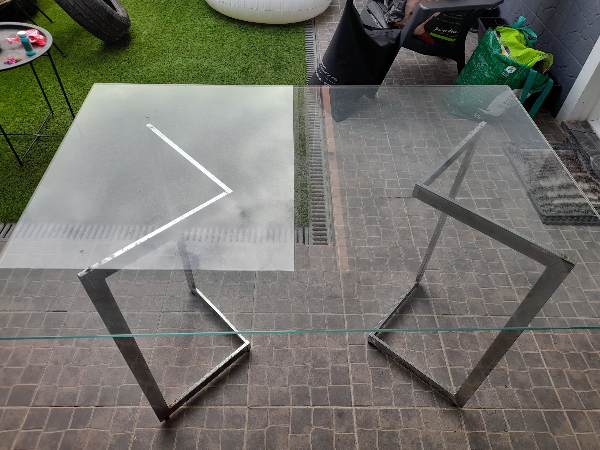 mesa de vidro...