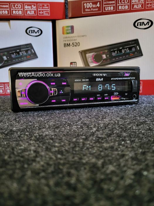 Блютуз автомагнитола BM-520/2 USB/SD/AUX/пульт