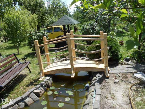 Mostek Drewniany ogrodowe nad oczko wodne