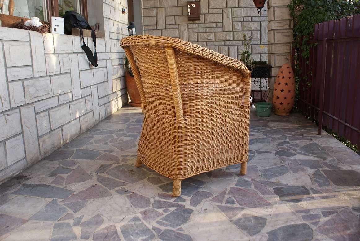 Fotel Jasny Pojedynczy Stan idealny ! Rattan ! Wysyłka !