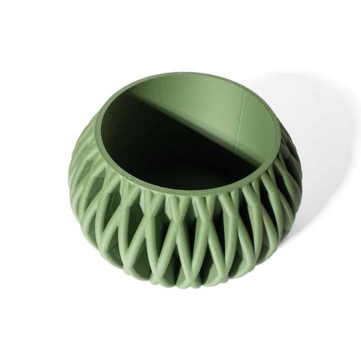 Vaso de Planta Esférico 3D - Padrão Geométrico Único