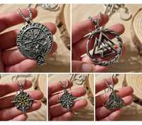 -25% fios colares necklaces amuletos vikings runas corvo arvore vida