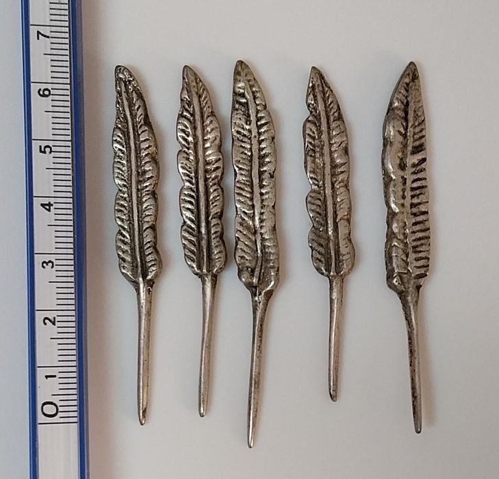 Conjunto de 5 palitos para entradas em prata