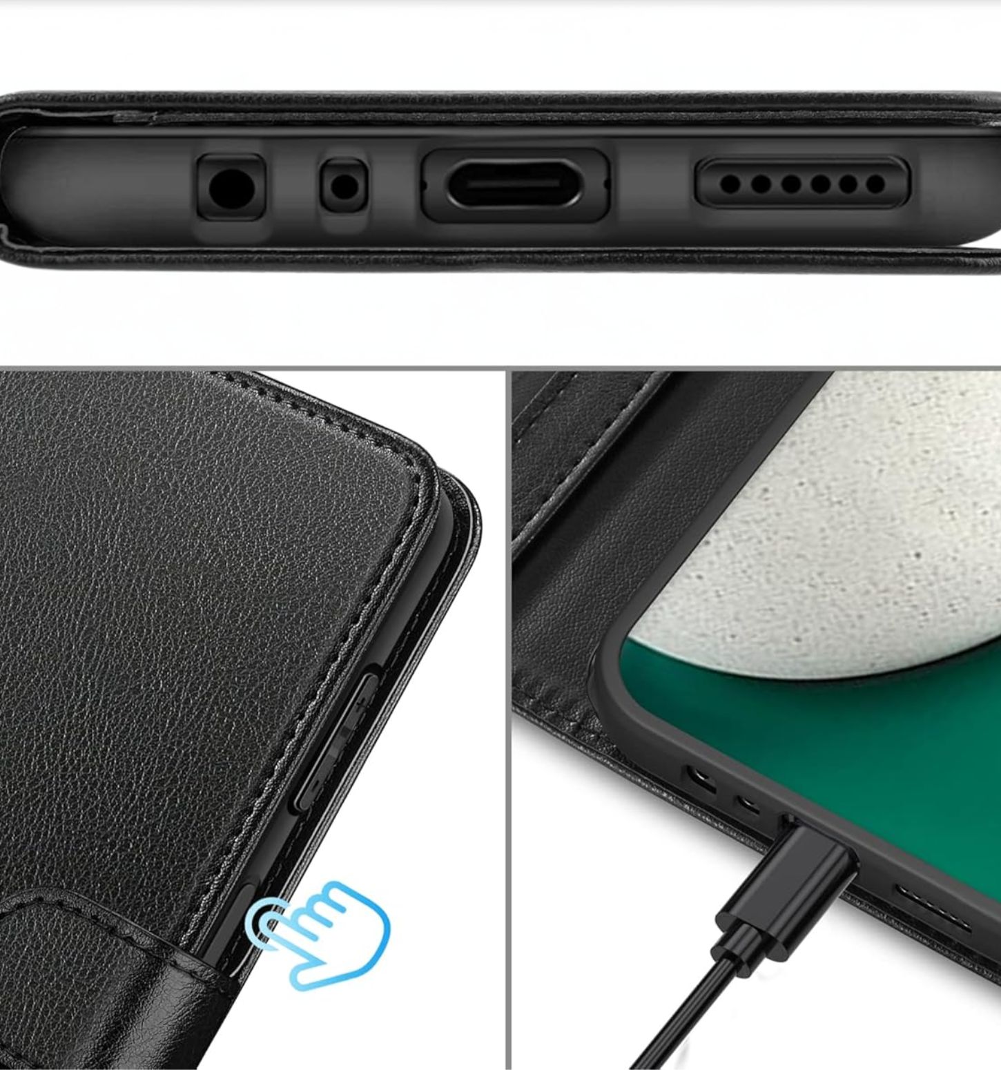 Etui Z Klapką Samsung Galaxy A 13 5G / A04S Czarne Case Obudowa Vakoo