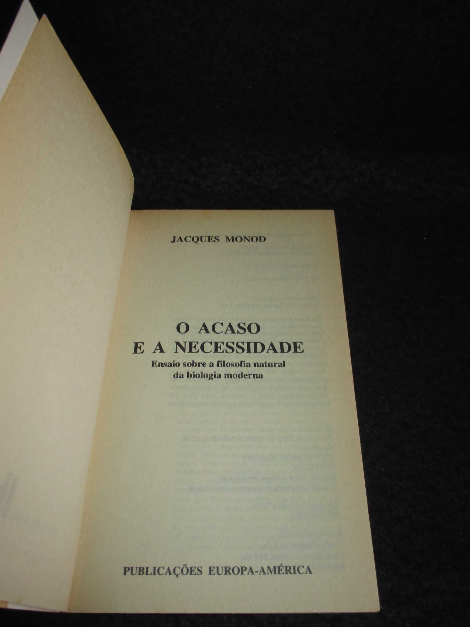 Livro O Acaso e a Necessidade Jacques Monod