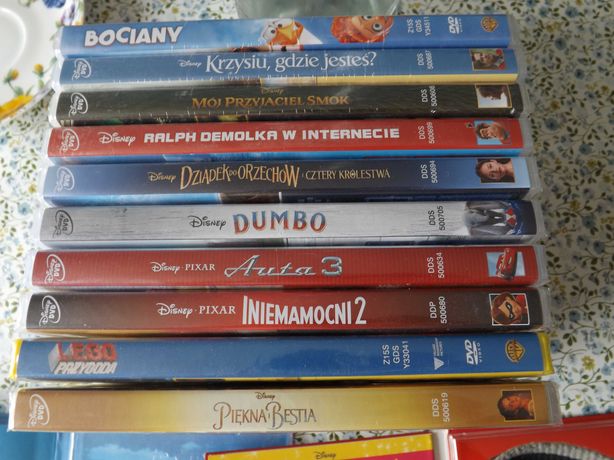 Disney zestaw filmów bajek 60zł, Bociany, Ralph, Auta, Dumbo dvd