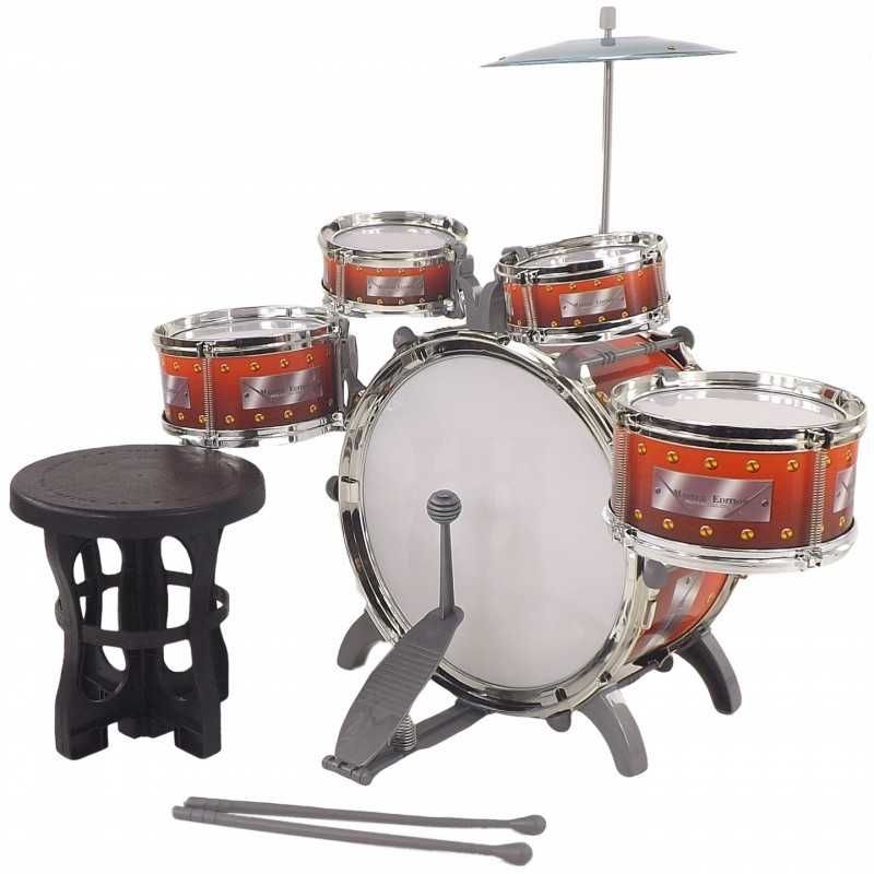 Muzyczny zestaw dla dzieci duża perkusja 5 bębnów talerz krzesło 2008