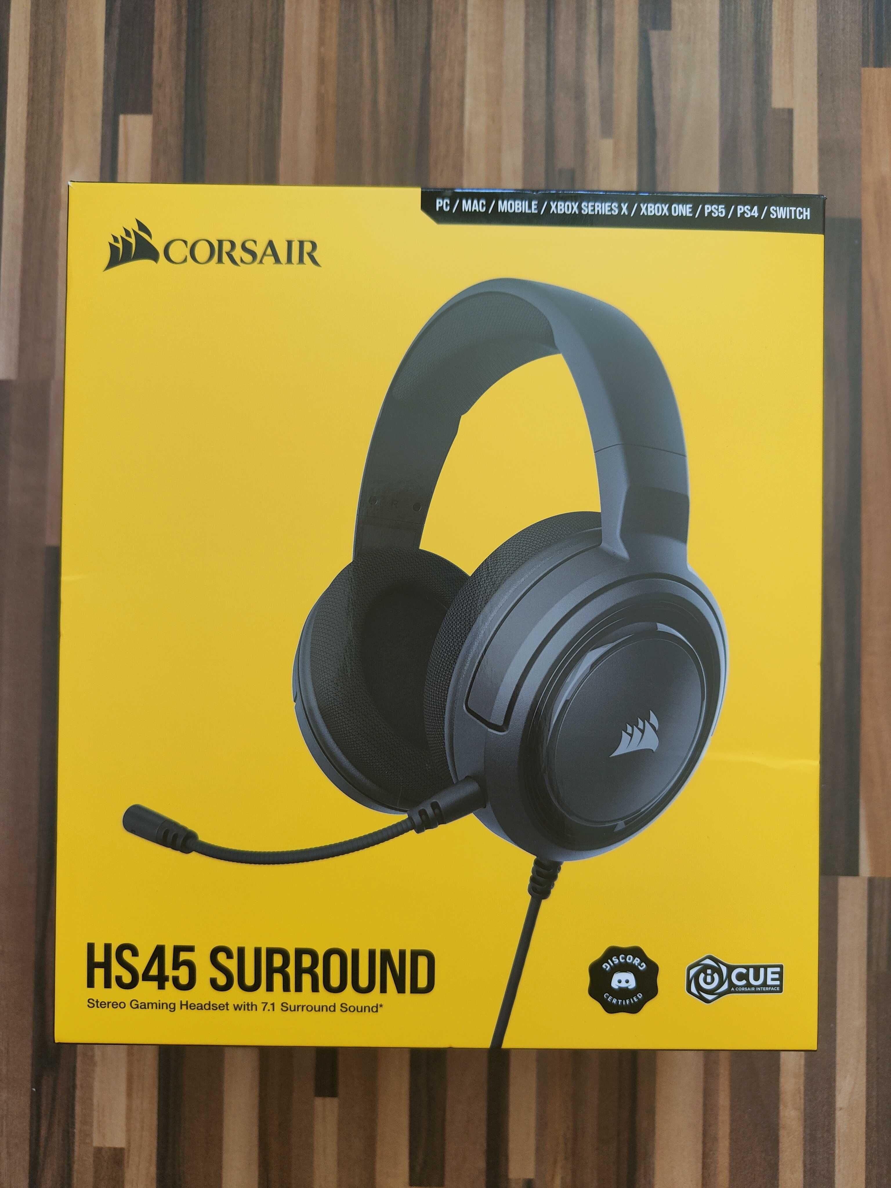 Słuchawki przewodowe z mikrofonem Corsair HS45 Carbon Surround