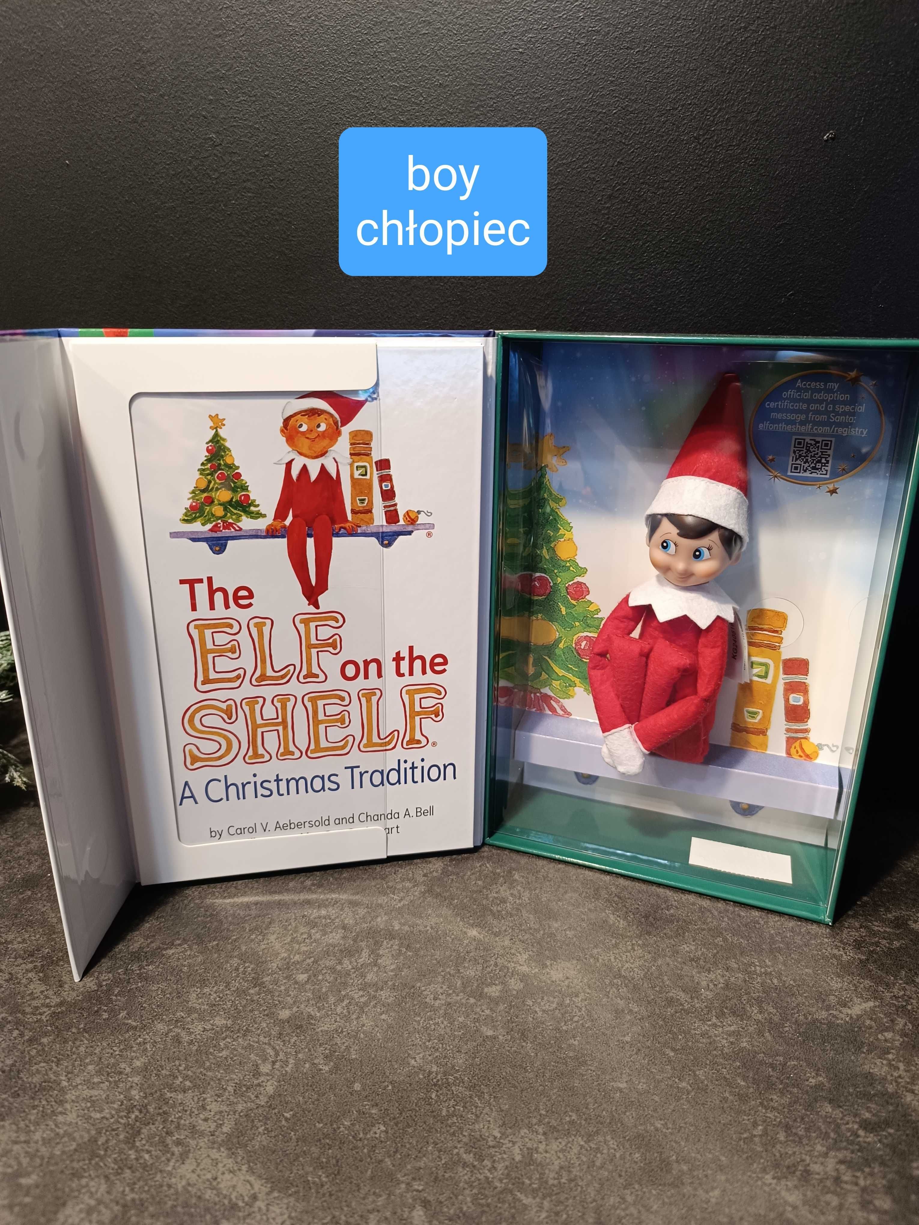 Oryginalny elf on the shelf chłopiec plus książka