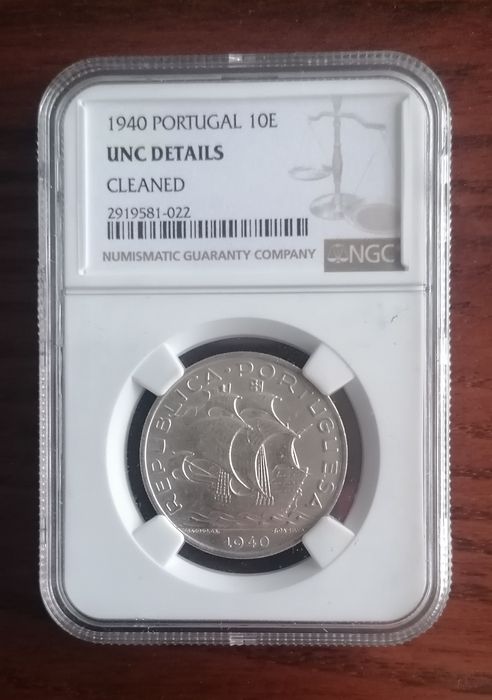 Moeda 10 escudos 1940 certificada