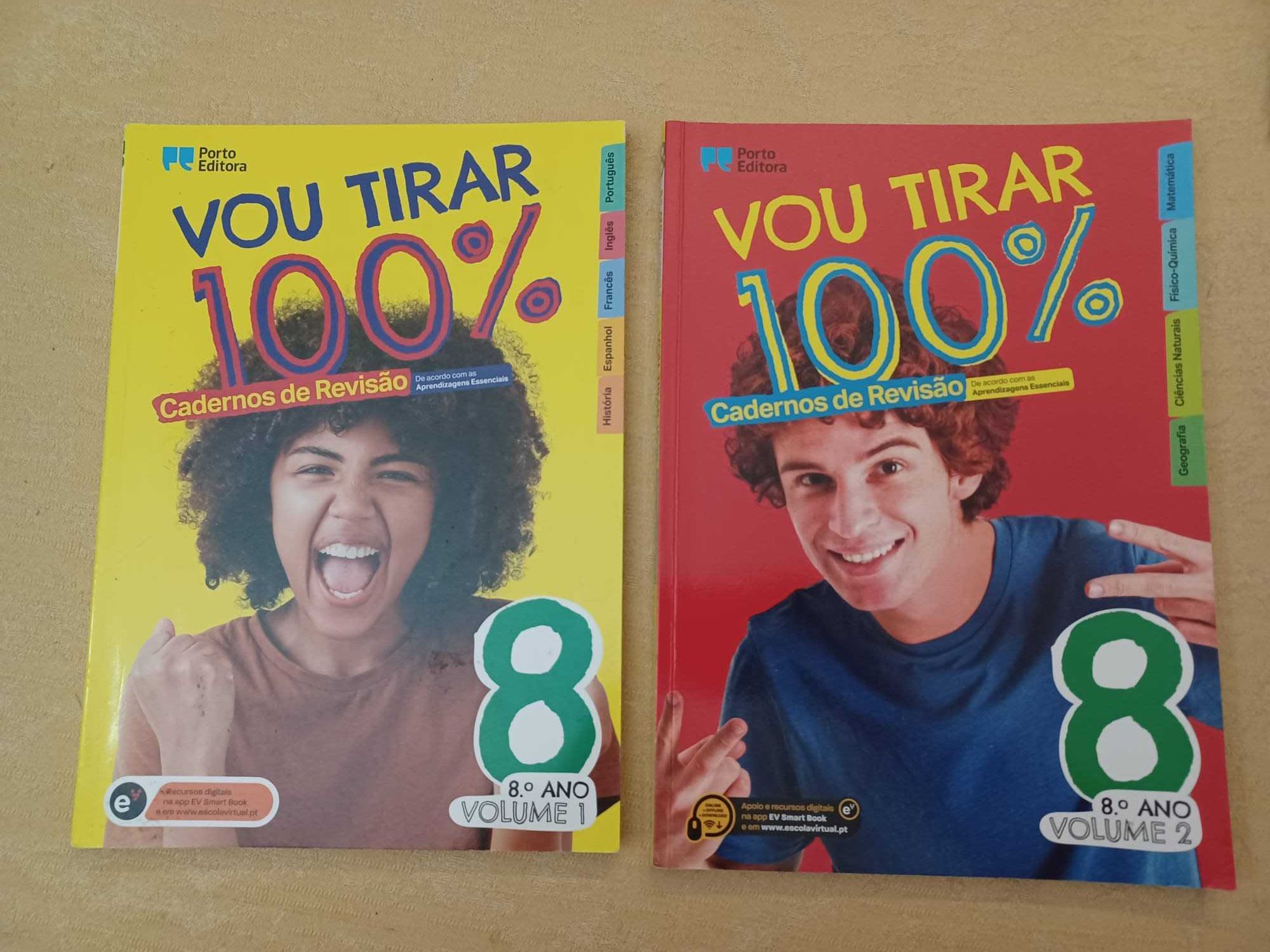 Vou tirar 100% - volumes 1 e 2 - 8.º Ano (NOVOS)