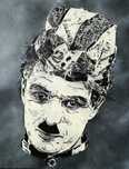 Charlie Chaplin pintura original em tela