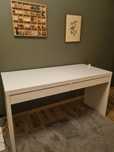 IKEA MICKE Biurko 2 szuflady, białe, 142x65 cm z powiększonym blatem