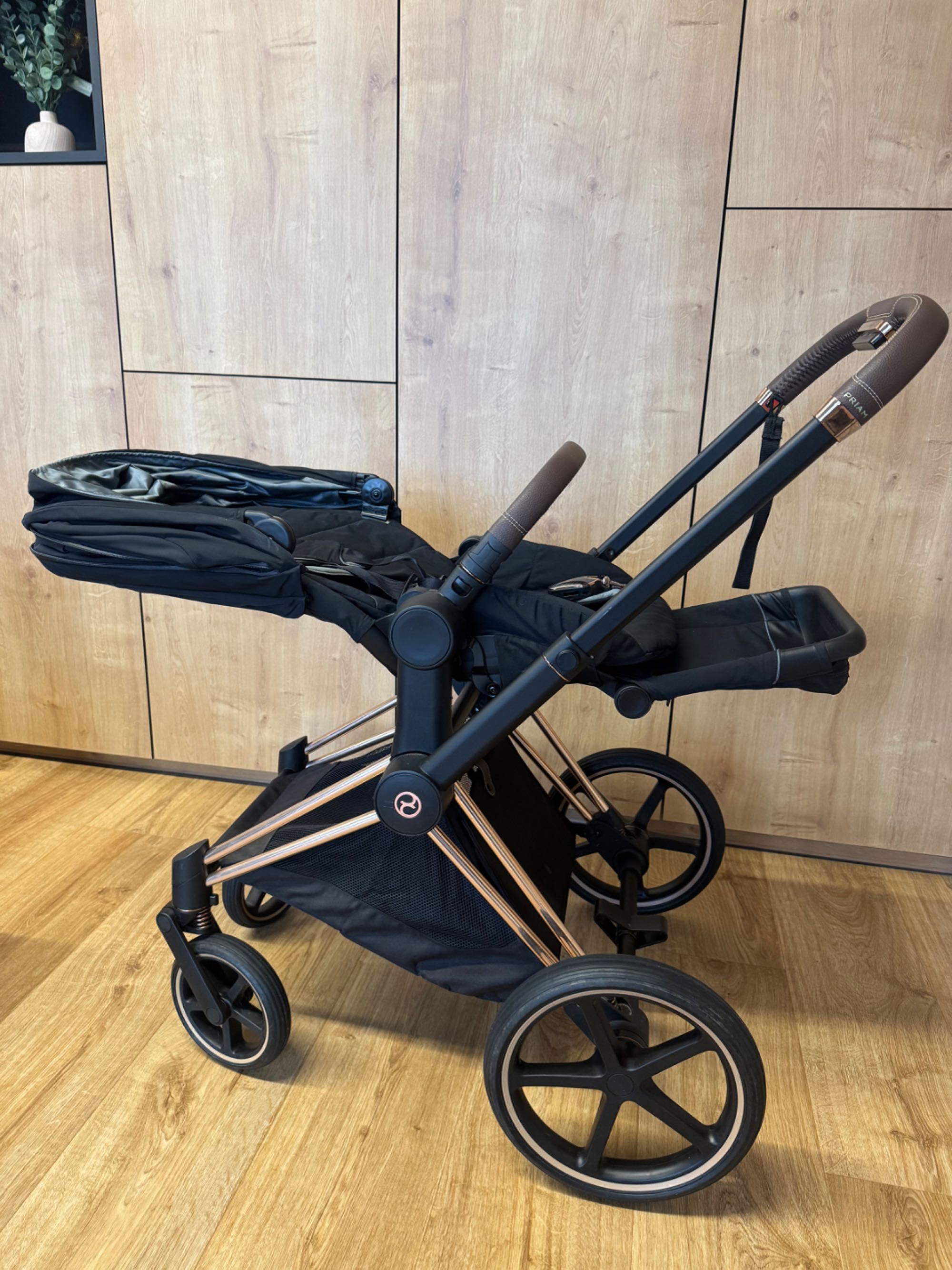 Wózek dziecięcy Cybex Priam 2.0 Rose Gold, Deep Black 2w1