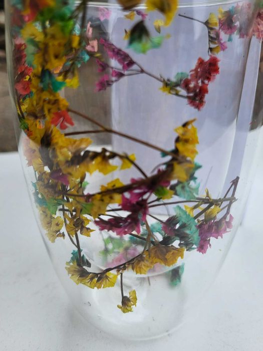 Стакан стеклянный с двойным дном "Сухоцветы" 450 мл