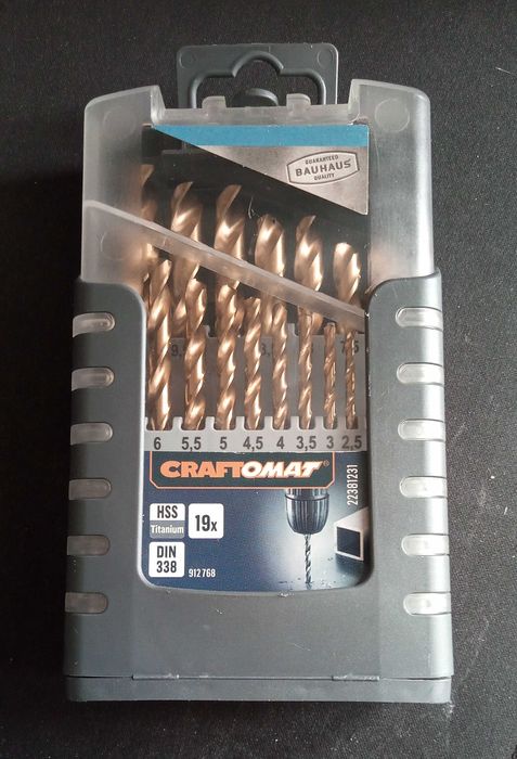Набор сверл по металлу с титановым покрытием Craftomat.